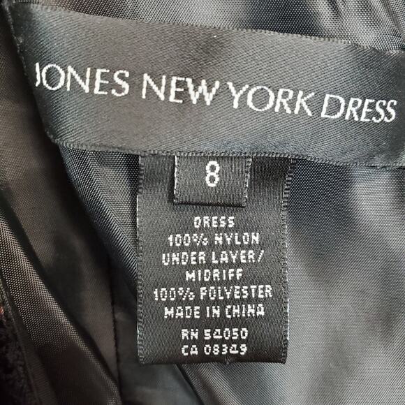 Deep V Sleeveless Black Lace Fairygrunge Dress Size 8 Lined Glam Witchy Sequin - Picture 8 of 15